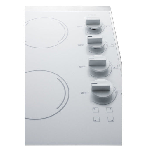 Summit 24" Wide 230V 4-Burner Radiant Cooktop CRS426WH