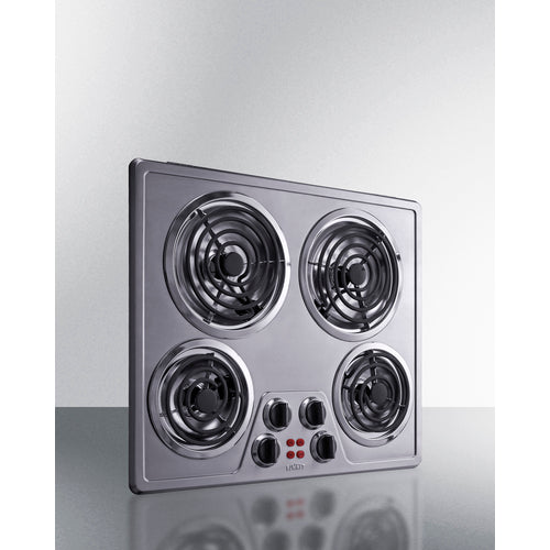Summit 24" Wide 240V 4-Burner Coil Cooktop CR4SS24