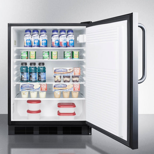 Summit 24" Wide Built-In All-Refrigerator, ADA Compliant AL752BKCSS