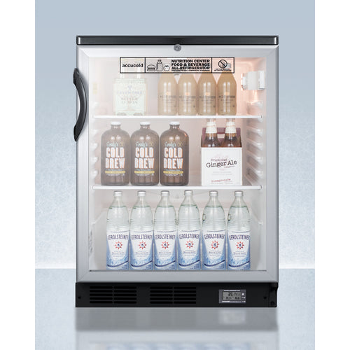 Summit 24" Wide Built-In All-Refrigerator SCR600BGLBINZ