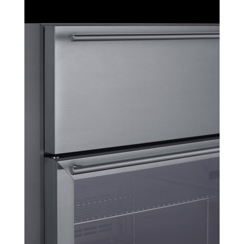 Summit 24" Wide Built-In Commercial Beverage Refrigerator With Top Drawer SCR615TDCSS
