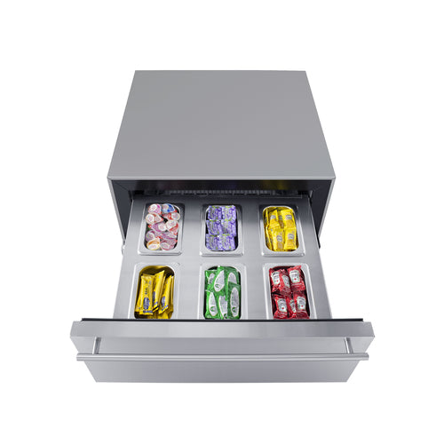 Summit 24" Wide Built-In Commercial Beverage Refrigerator With Top Drawer SCR615TDCSS