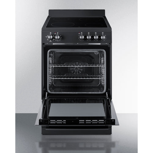 Summit 24" Wide Electric Smooth-Top Range REXT24BL