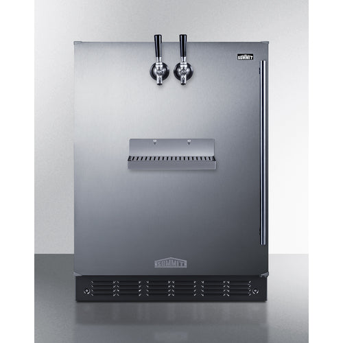 Summit 24" Wide Front Tap Built-In Beer Kegerator, ADA-Compliant SBC7BRSFRTPADALHD
