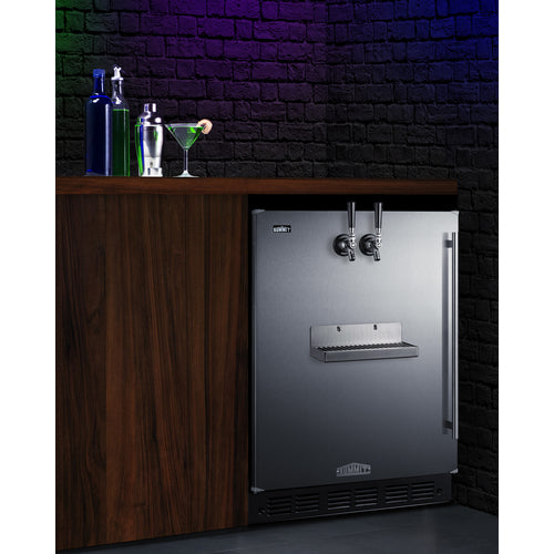 Summit 24" Wide Front Tap Built-In Cold Brew Coffee Kegerator, ADA-Compliant SBC7BRSFRTPCFADALHD