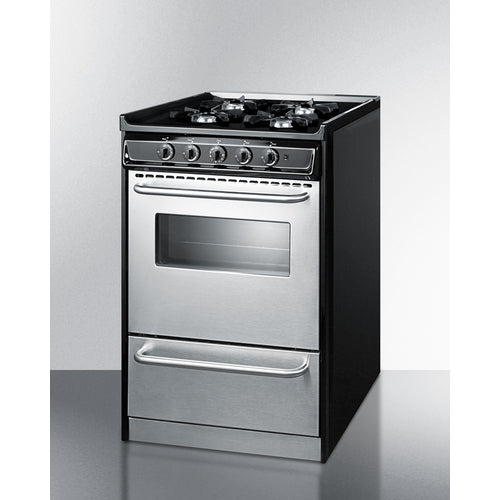 Summit 24" Wide Gas Range, Open Burners TNM6107BRW