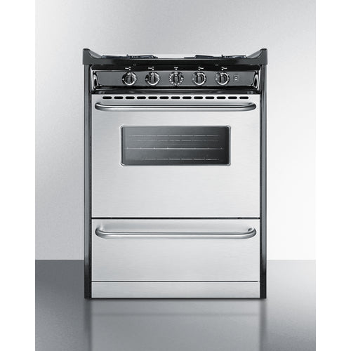 Summit 24" Wide Gas Range, Open Burners TNM6107BRW