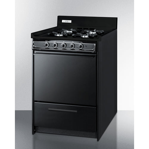 Summit 24" Wide Gas Range, Open Burners TNM6107C