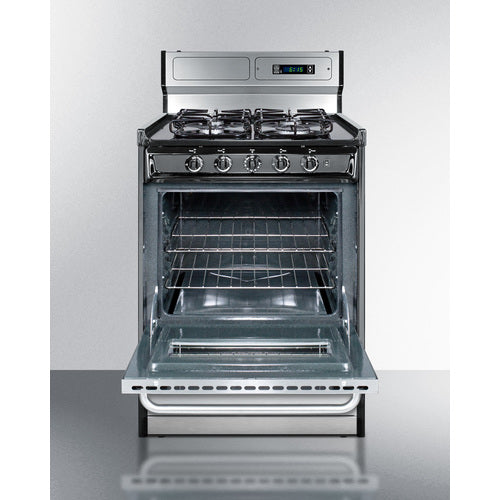 Summit 24" Wide Gas Range, Sealed Burners TTM6307BKSW