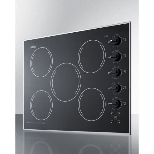 Summit 27" Wide 230V 5-Burner Radiant Cooktop CR5B273B