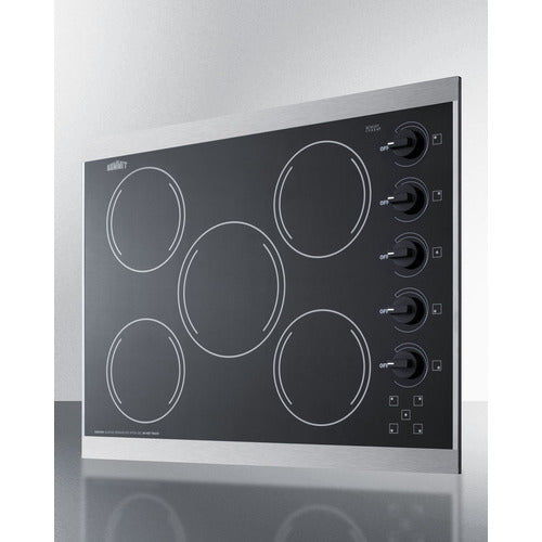 Summit 27" Wide 230V 5-Burner Radiant Cooktop CRS5B13B