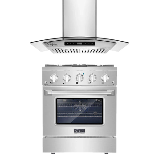 Empava - 2 PCS / 30" Gas Range & 30" Range Hood-30RH06 & 30GR07 - EMPV-30RH06 & EMPV-30GR07 - IMG1