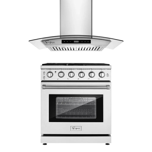 Empava - 2 PCS / 30" Gas Range & 30" Range Hood-30RH06 & 30GR10 - EMPV-30RH06 & EMPV-30GR10 - IMG1