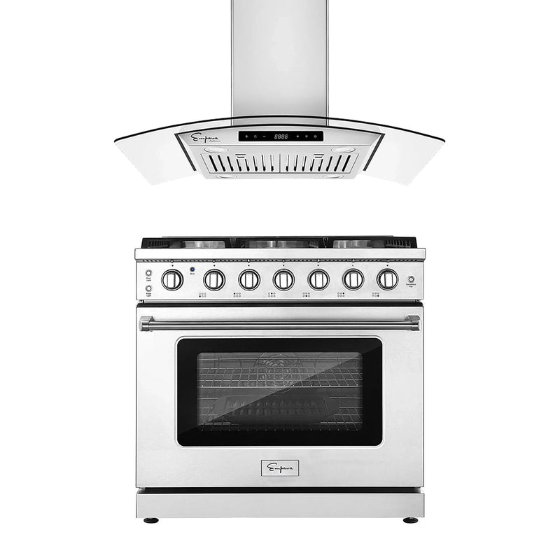 Empava - 2 PCS / 36" Gas Range & 36" Range Hood-36RH09 & 36GR11 - EMPV-36RH09 & EMPV-36GR11 - IMG1