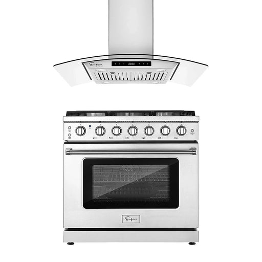 Empava - 2 PCS / 36" Gas Range & 36" Range Hood-36RH09 & 36GR11 - EMPV-36RH09 & EMPV-36GR11 - IMG1