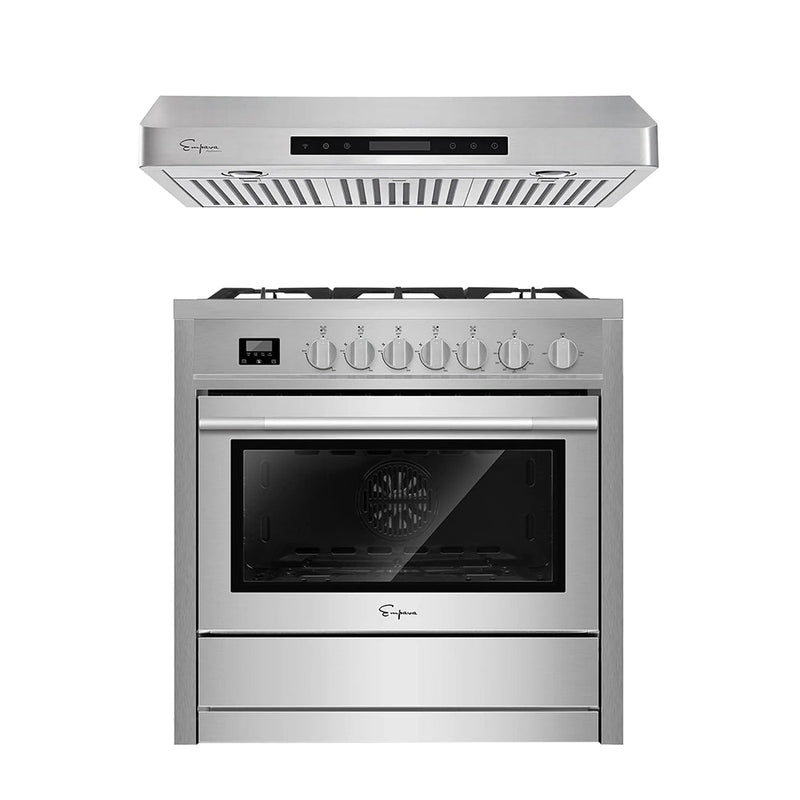 Empava - 2 PCS / 36" Gas Range & 36" Range Hood-36RH14 & 36GR12 - EMPV-36RH14 & EMPV-36GR12 - IMG1