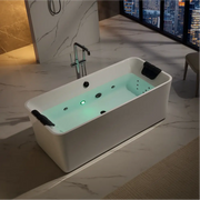 Empava - 67" Acrylic Freestanding Whirlpool Bathtub with Center Drain - EMPV-67AIS34-BK - IMG3