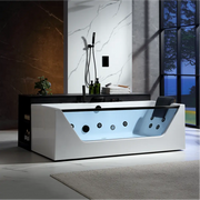 Empava - 71" Alcove LED Whirlpool Bathtub with Center Drain - EMPV-71JT408-BK - IMG2
