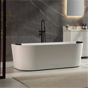 Empava - 71" Acrylic Freestanding Whirlpool Bathtub with Center Drain - EMPV-71AIS35-BK - IMG2