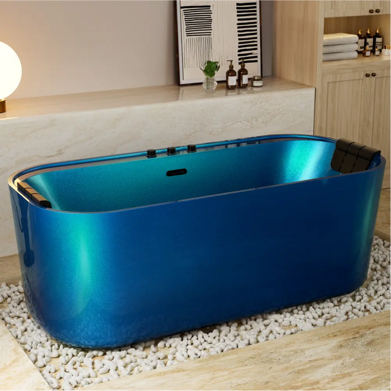 Empava - 67" Acrylic Freestanding Whirlpool Bathtub with Center Drain - EMPV-67DM01 - IMG2