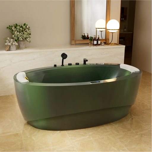 Empava - 75" Acrylic Freestanding Whirlpool Bathtub with 360° waterfall and Center Drain - EMPV-75DM02 - IMG2