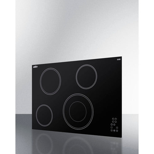 Summit 30" Wide 208-240V 4-Burner Radiant Cooktop CR4B30T11B