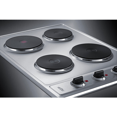 Summit 30" Wide 208/240V 4-Burner Solid Disk Cooktop CSD4B300