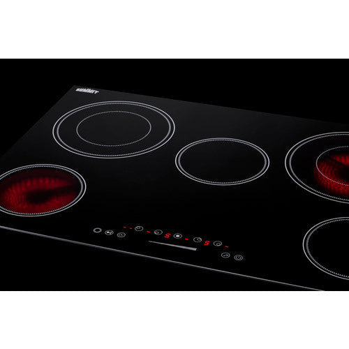 Summit 30" Wide 208-240V 5-Burner Radiant Cooktop CR5B30T7B