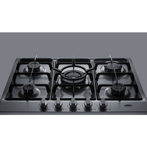 Summit 30" Wide 5-Burner Gas Cooktop GC527SSTK30