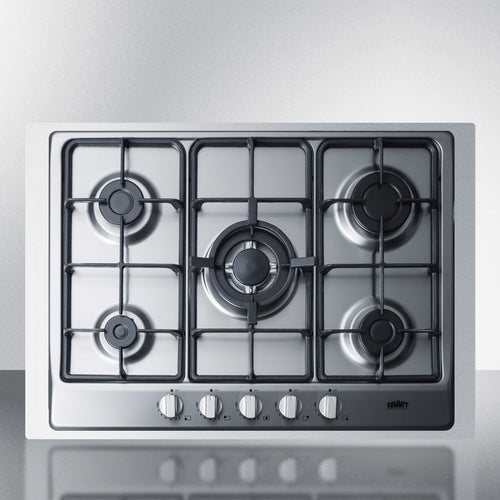 Summit 30" Wide 5-Burner Gas Cooktop GC527SSTK30