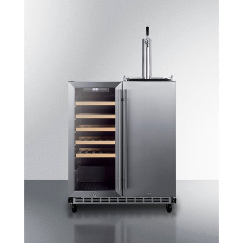 Summit 30" Wide Built-In Indoor/Outdoor Combination Wine Cellar/Kegerator SWBC3041