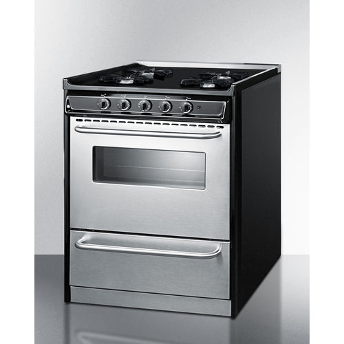 Summit 30" Wide Gas Range, Open Burners TNM2107BRW