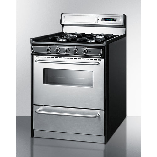Summit 30" Wide Gas Range, Open Burners TNM2307BKW