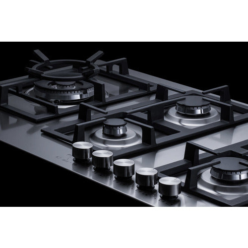 Summit 34" Wide 5-Burner Propane Gas Cooktop In Stainless Steel GCJ536SSLP