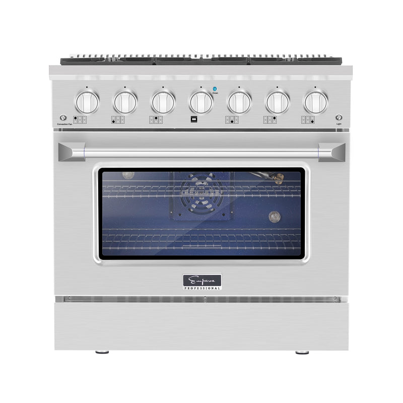 Empava 36 In. Pro-Style Slide-In Single Oven Gas Range EMPV-36GR08