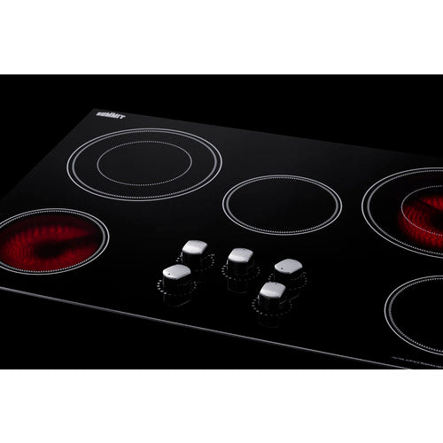 Summit 36" Wide 208-240V 5-Burner Radiant Cooktop CR5B36MB