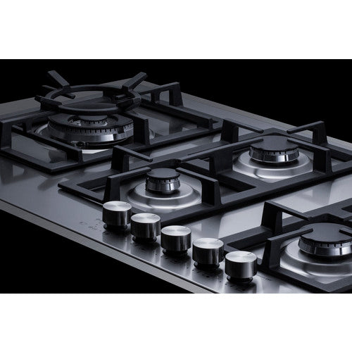 Summit 36" Wide 5-Burner Propane Gas Cooktop In Stainless Steel GCJ536SSLPTK