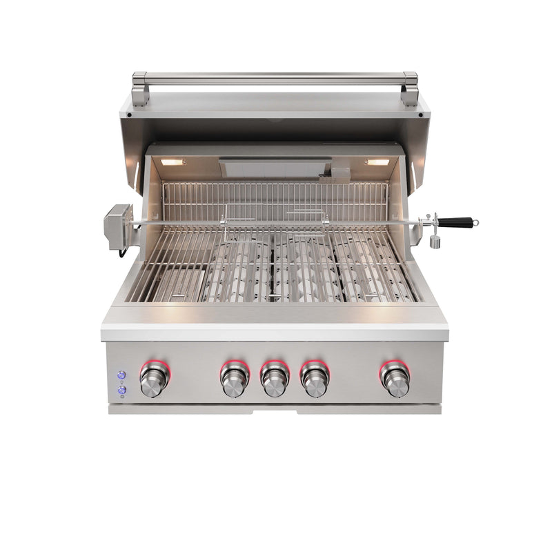 THOR Kitchen - 36-inch 4-Burner Built-In Gas Grill with Sear/Rear Infrared Burner & Rotisserie - TPG3601-G - IMG3