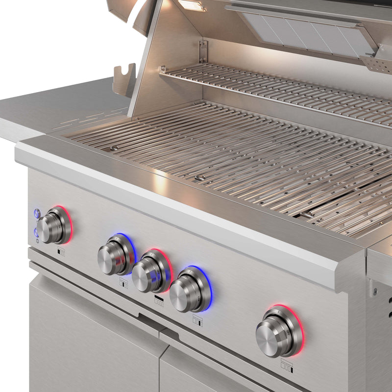 THOR Kitchen - 36-inch 4 burners Built in Gas Grill on cart with Sear/Rear Infrared Burner & Rotisserie Natural Gas - TPG3601 - IMG7
