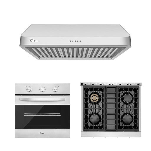 Empava - 3 PCS / 30" Gas Cooktop & 30" Range Hood & 24" Wall Oven-30GC30 & 30RH01 & 24WOB14 - EMPV-30GC30 & EMPV-30RH01 & EMPV-24WOB14 - IMG1