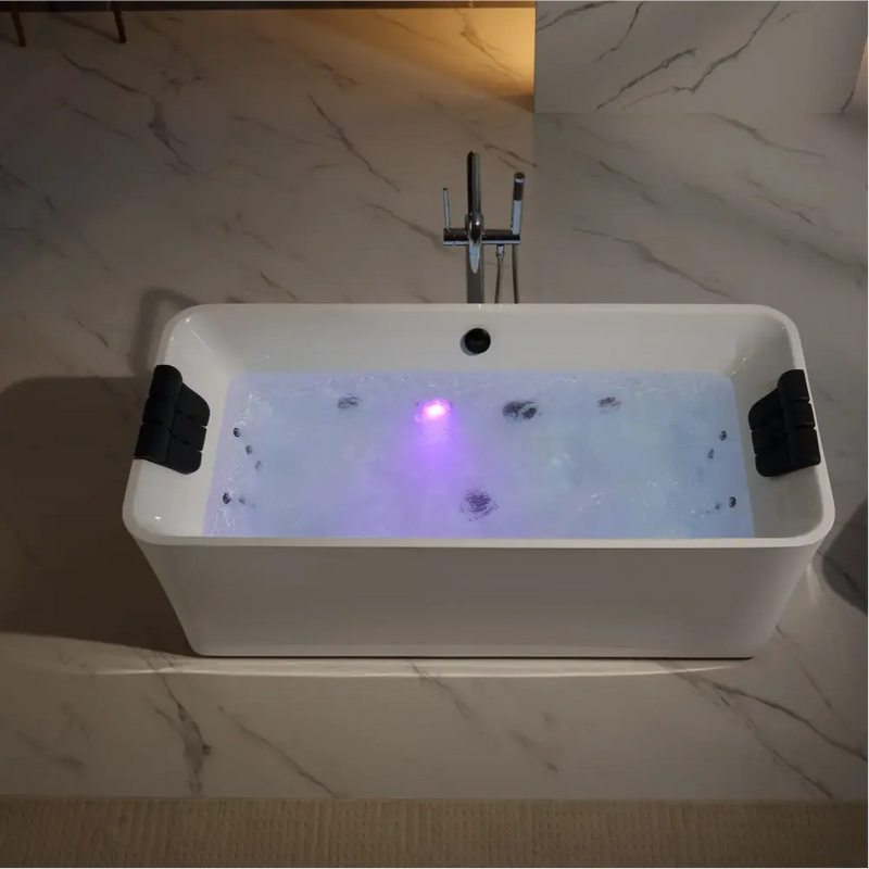 Empava - 67" Acrylic Freestanding Whirlpool Bathtub with Center Drain - EMPV-67AIS34-BK - IMG4