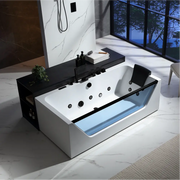 Empava - 71" Alcove LED Whirlpool Bathtub with Center Drain - EMPV-71JT408-BK - IMG3