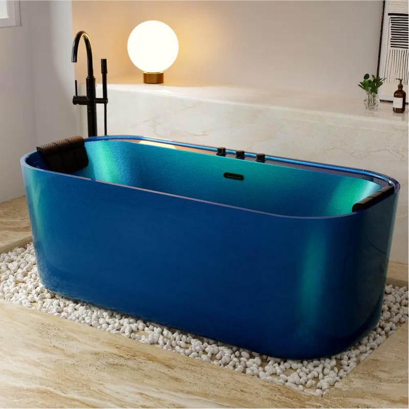 Empava - 67" Acrylic Freestanding Whirlpool Bathtub with Center Drain - EMPV-67DM01 - IMG3
