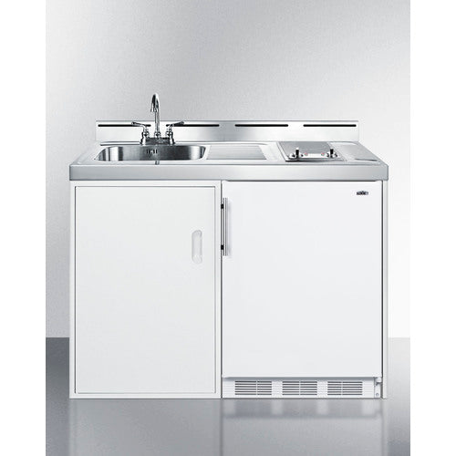 Summit 48" Wide All-In-One Kitchenette, No Plumbing Needed C48ELGLASSPUMP