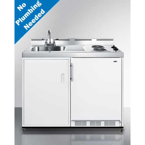 Summit 48" Wide Mobile All-In-One Kitchenette, No Plumbing Needed C48ELPUMPMB