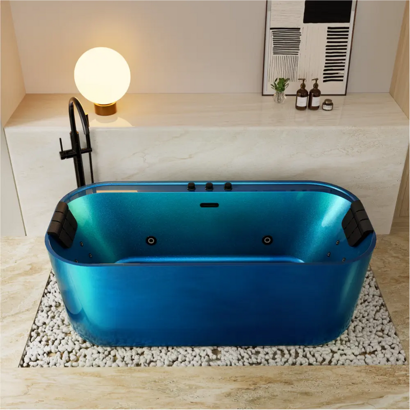 Empava - 67" Acrylic Freestanding Whirlpool Bathtub with Center Drain - EMPV-67DM01 - IMG4