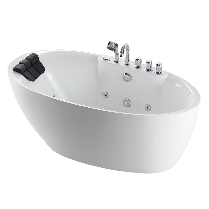 Empava - 59" Acrylic Freestanding Whirlpool Bathtub with Center Drain - EMPV-59AIS12 - IMG9