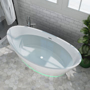 Empava - 59" Freestanding Soaking LED Tub with Center Drain - EMPV-59FT1518LED - IMG1