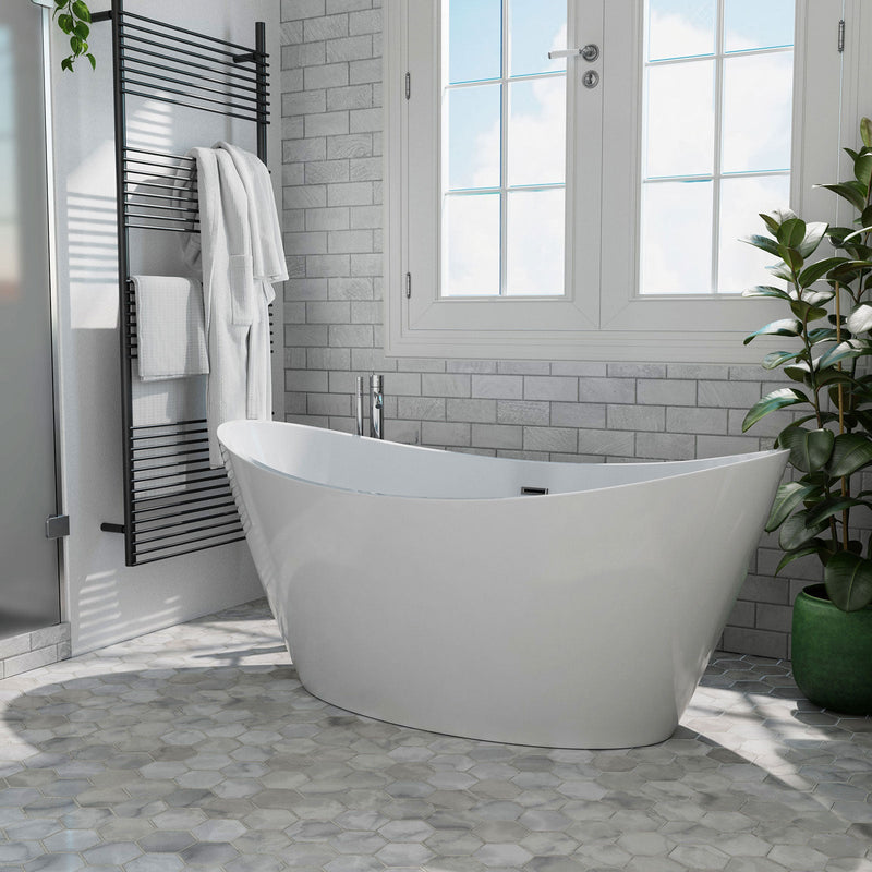 Empava - 59" Freestanding Soaking Tub with Center Drain - EMPV-59FT1518 - IMG1