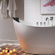 Empava - 59" Freestanding Boat-shaped Whirlpool Bathtub with Center Drain - EMPV-59AIS11 - IMG7
